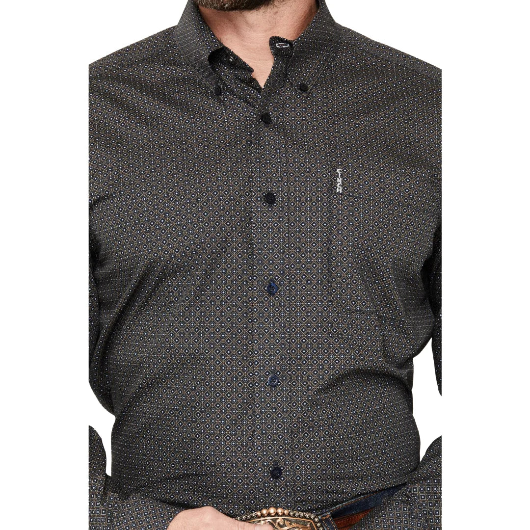 Cinch Men's Modern Fit Navy Print Western Shirt