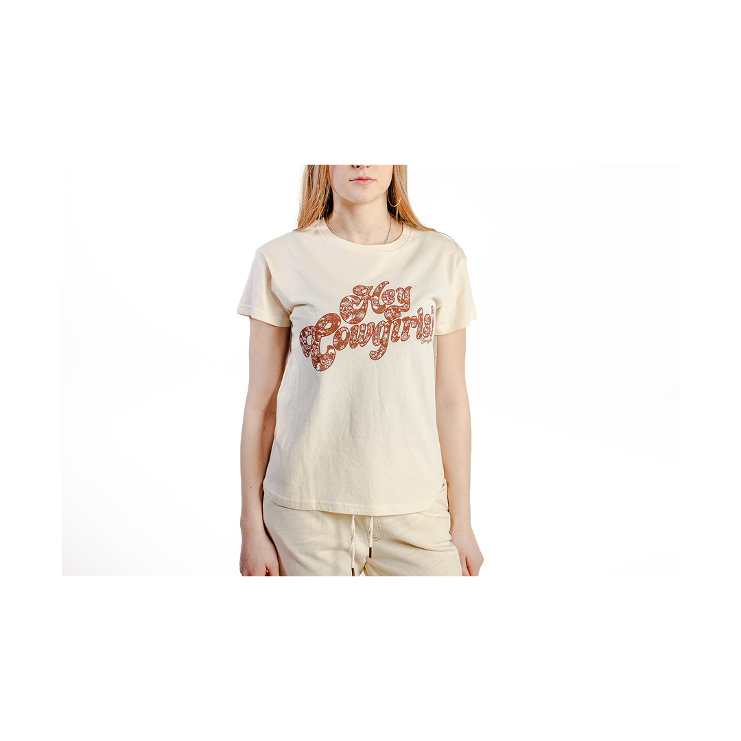 Wrangler Women's Short Sleeve Retro T-Shirt - Regular Fit - Pearled Ivory