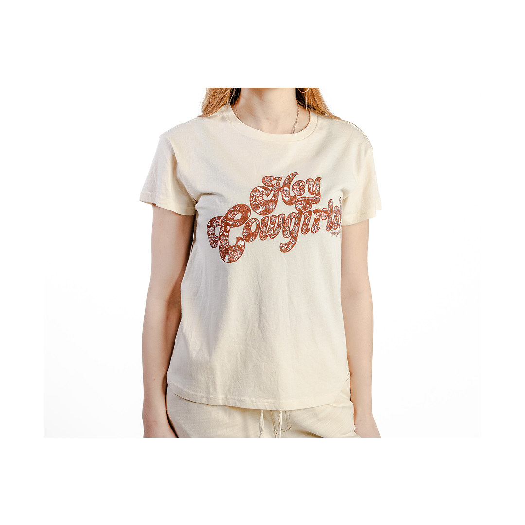 Wrangler Women's Short Sleeve Retro T-Shirt - Regular Fit - Pearled Ivory