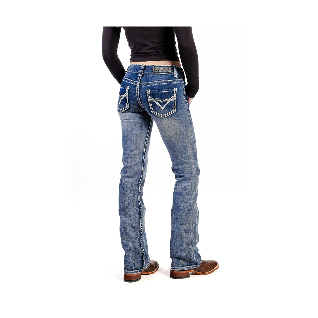 Rock & Roll Women’s Jeans Low Rise Treated Boot Cut