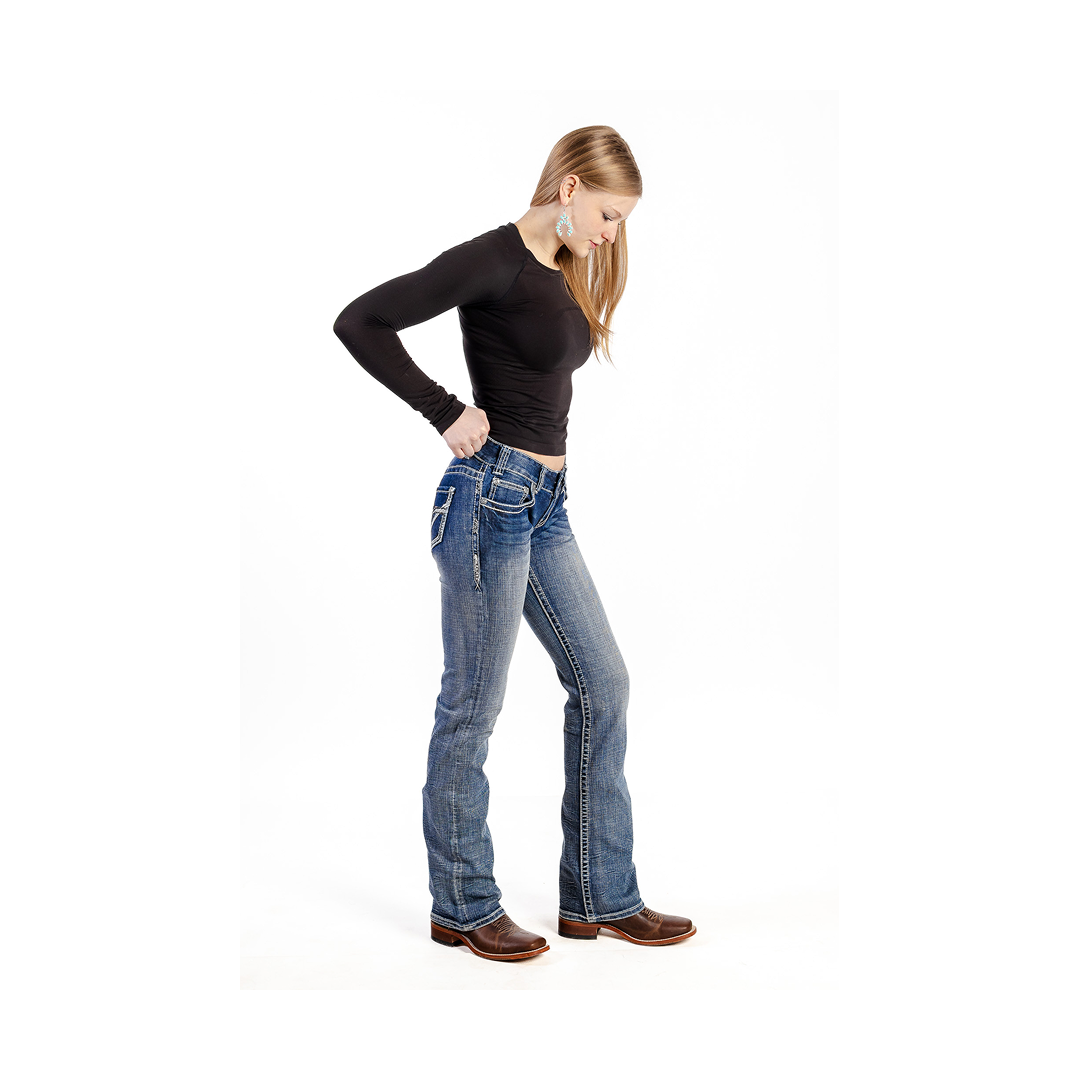 Rock & Roll Women’s Jeans Low Rise Treated Boot Cut