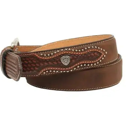 Ariat Men’s Belt 1.5" Basket Weave Side Studs A1019644