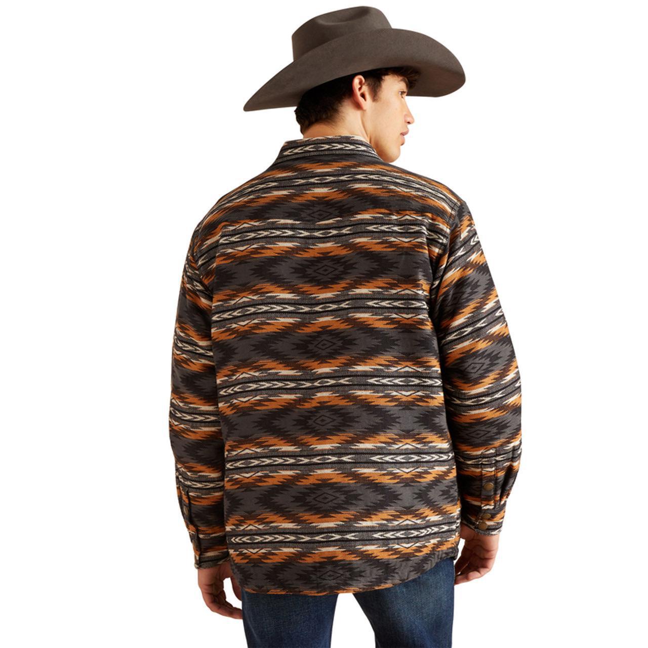 Ariat Men's Shirt Jacket Harcourt Aztec Quilted Lined 10047372