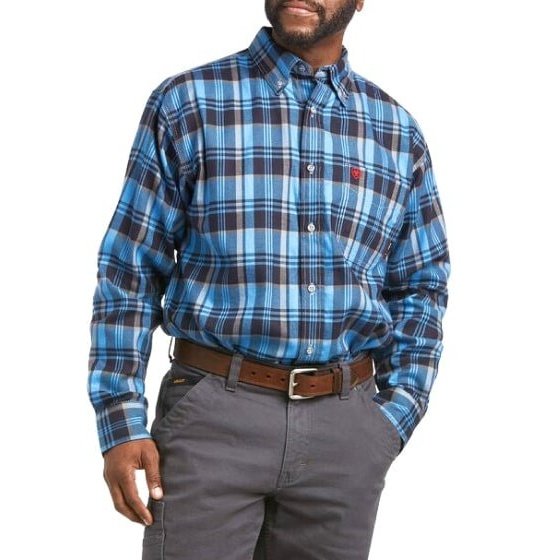 Ariat Men’s Work Shirt FR Long Sleeve Flannel Carter 10037224 - AriatAriat Men’s Work Shirt FR Flame Resistant CAT 2 Flannel Carter 10037224