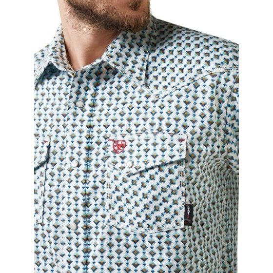 Ariat Men’s Work Shirt FR Flame Resistant Dillinger Slim Fit Snaps 10043751 - Ariat