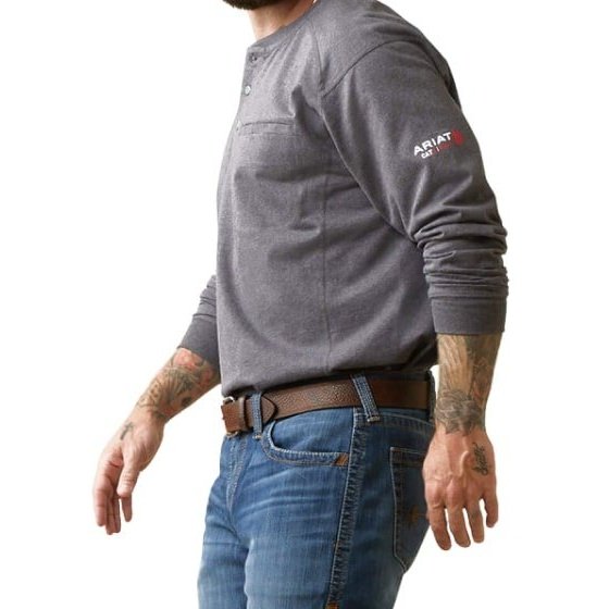 Ariat Men’s Work Shirt FR Flame Resistant Lightweight Henley 10043776 - Ariat