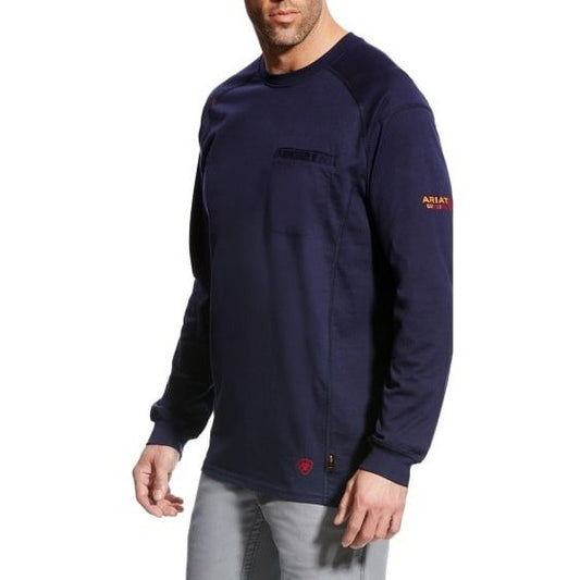 Ariat Men's Work Shirt FR Flame Resistant Long Sleeve Air Crew 10019007 - Ariat