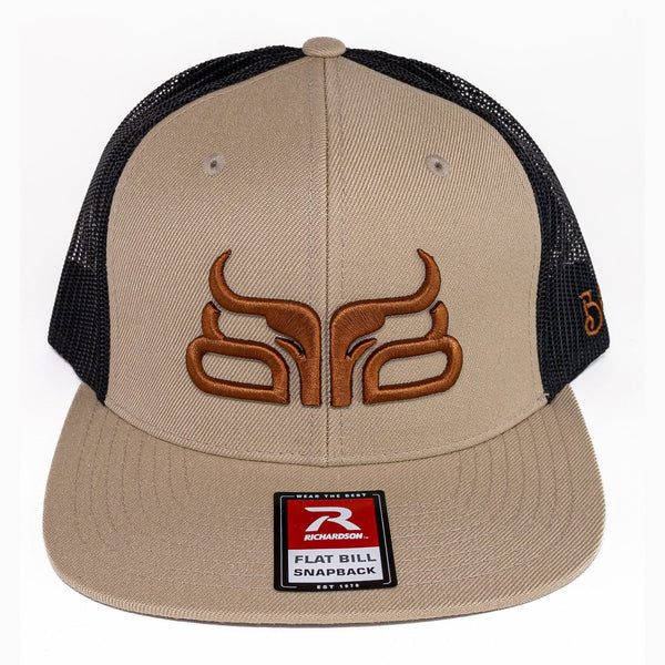 Baredown Brand Flat Bill Trucker Cap Khaki/Brown Hat – Wei's