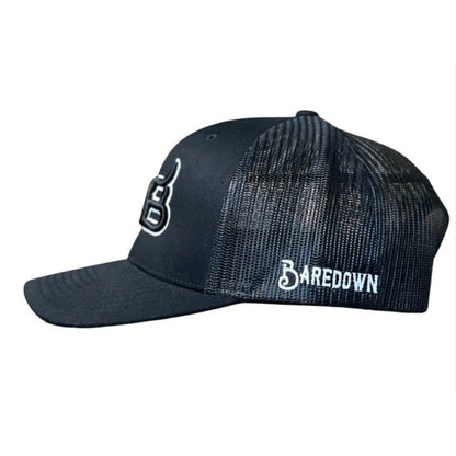Baredown Brand Trucker Cap 112 Black/White - Baredown Brand