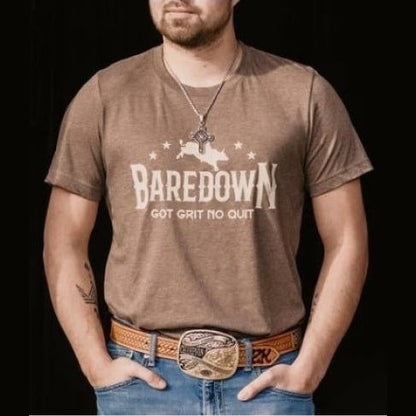Baredown Brand Unisex T-Shirt Brown Bullrider - Baredown Brand