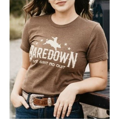 Baredown Brand Unisex T-Shirt Brown Bullrider - Baredown Brand