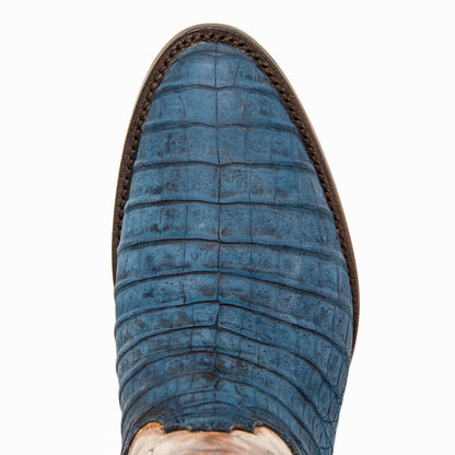 Black Jack Men’s Cowboy Boots 12" Exotic Sueded Caimen Crocodile Belly 5971