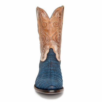 Black Jack Men’s Cowboy Boots 12" Exotic Sueded Caimen Crocodile Belly 5971