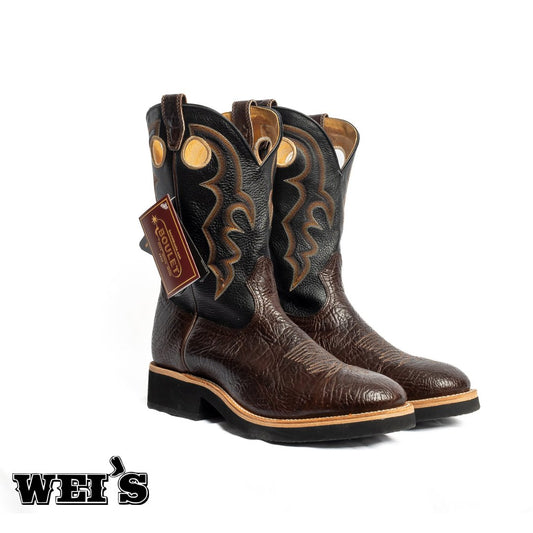 Boulet Men's Black and Brown Cowboy Boots B3081 - Clearance - Boulet