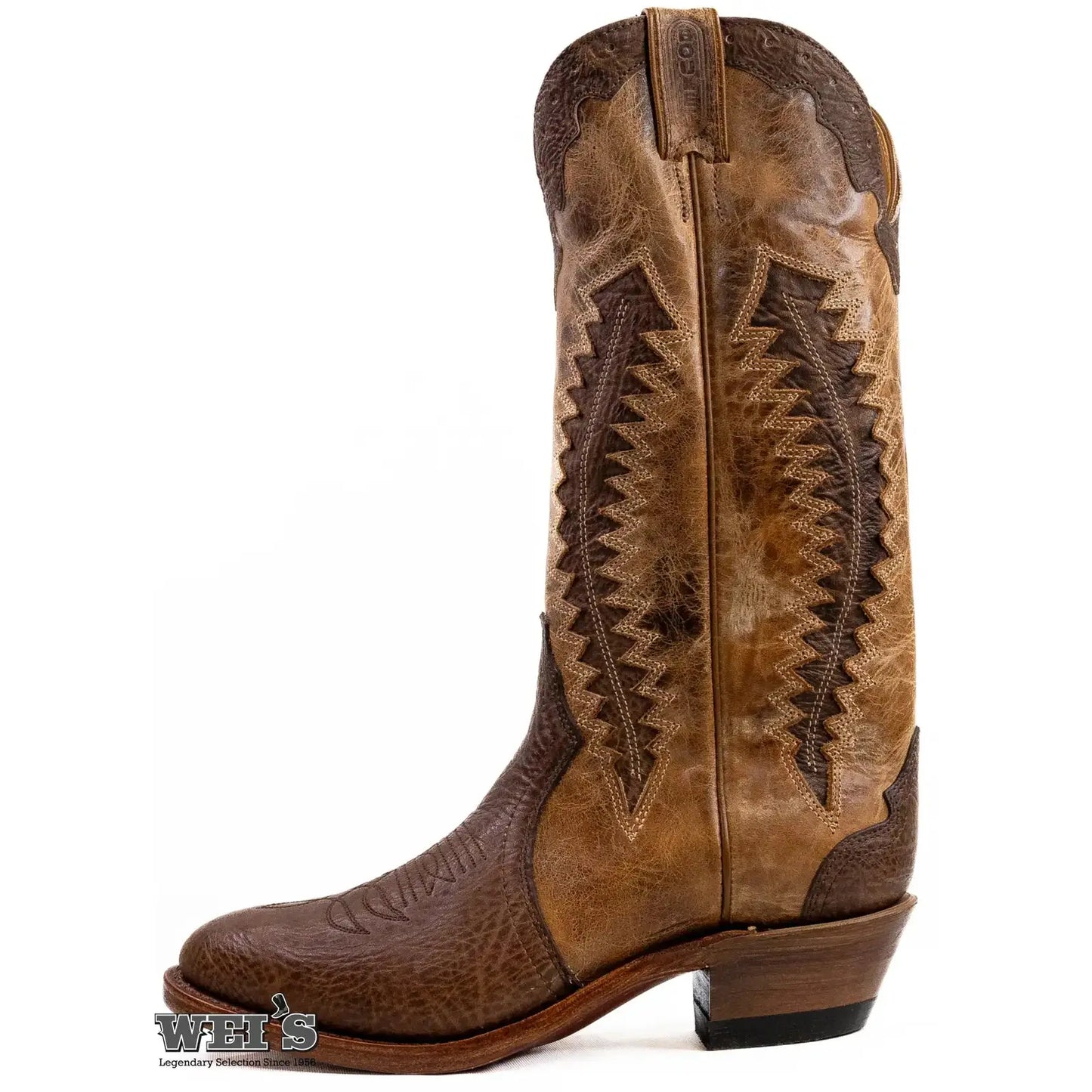 Boulet Men's Cowboy Boot 15" Bullhide Distressed Cowboy Heel R Toe 6289