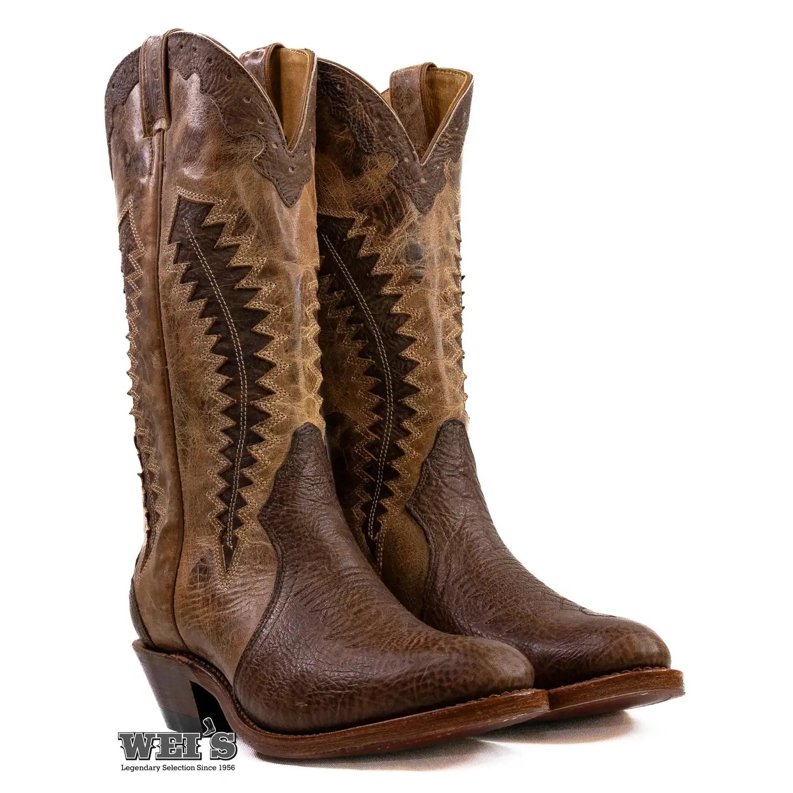 Boulet Men's Cowboy Boot 15" Bullhide Distressed Cowboy Heel R Toe 6289