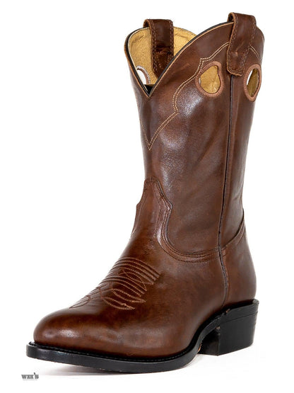 Boulet Men's Cowboy Boots 12" Cowhide Roper Heel Roper Toe 0510 - Boulet