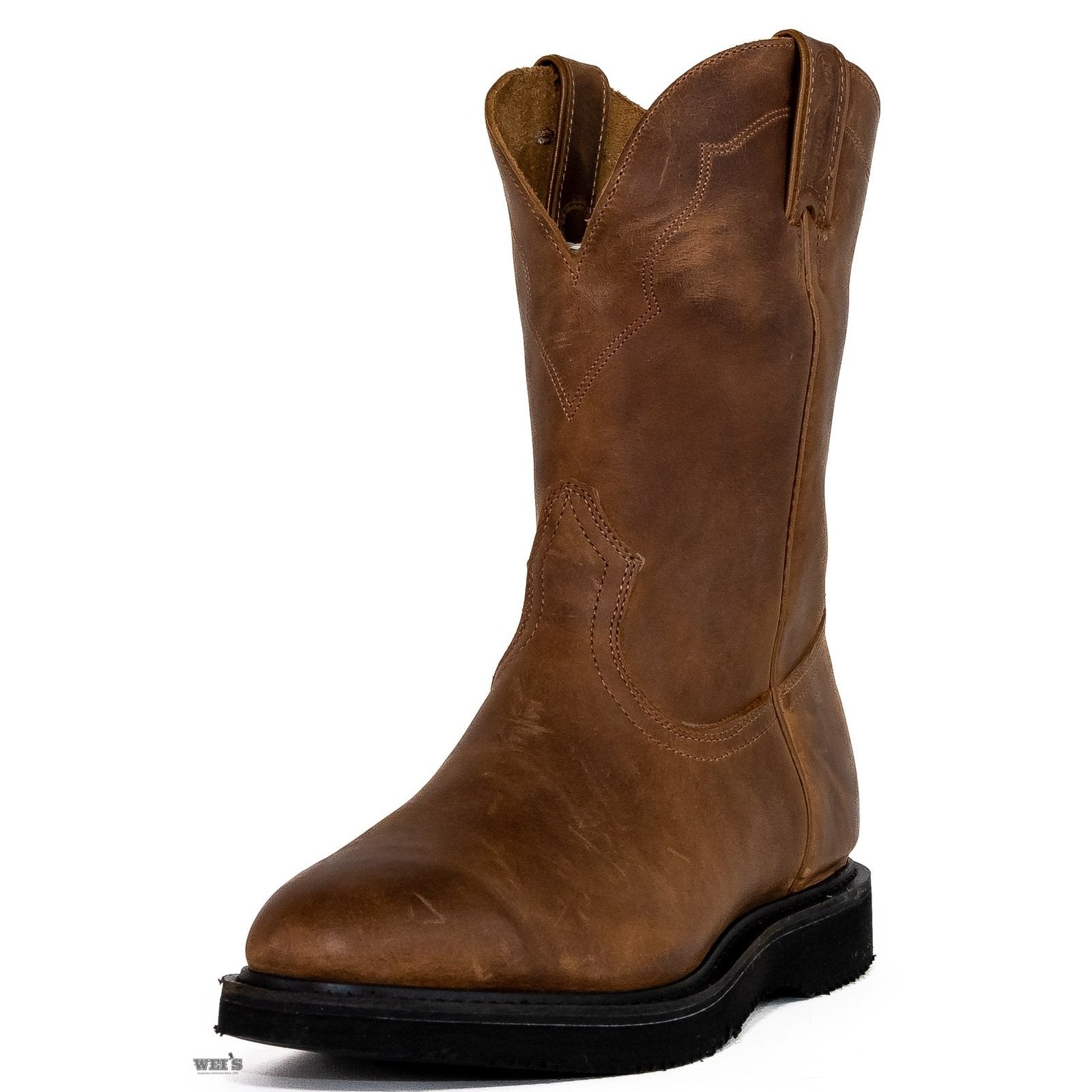 Boulet Men's Cowboy Boots 12" Cowhide Vibram Crepe Sole U Toe 0147