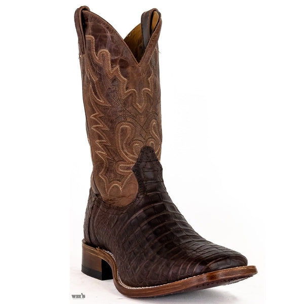 Boulet Men\'s Brown Exotic Caiman Belly Leather Boots Boulet Men main image 3
