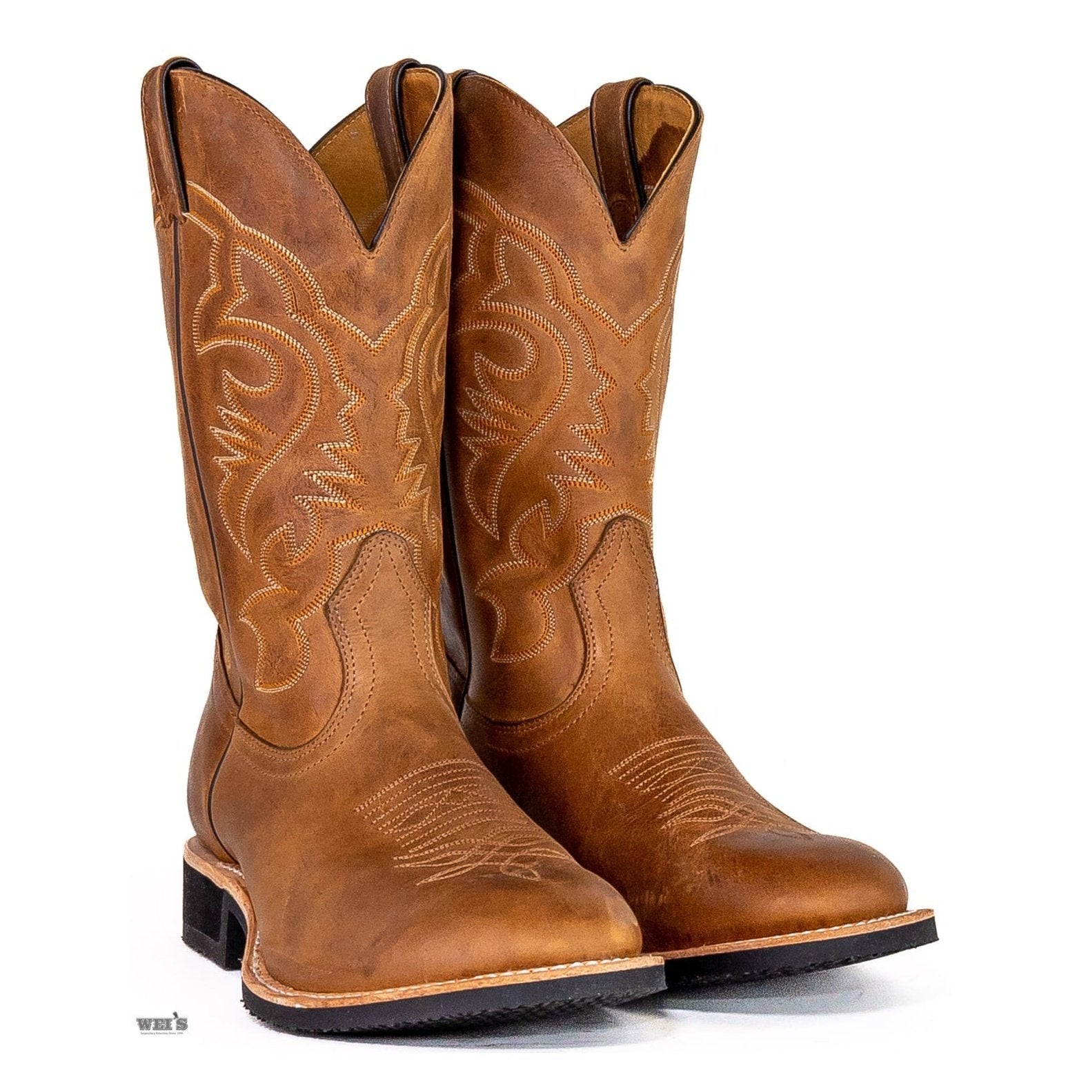 Boulet Men's Cowboy Boots 13" Oiled Cowhide Crepe Sole 2164