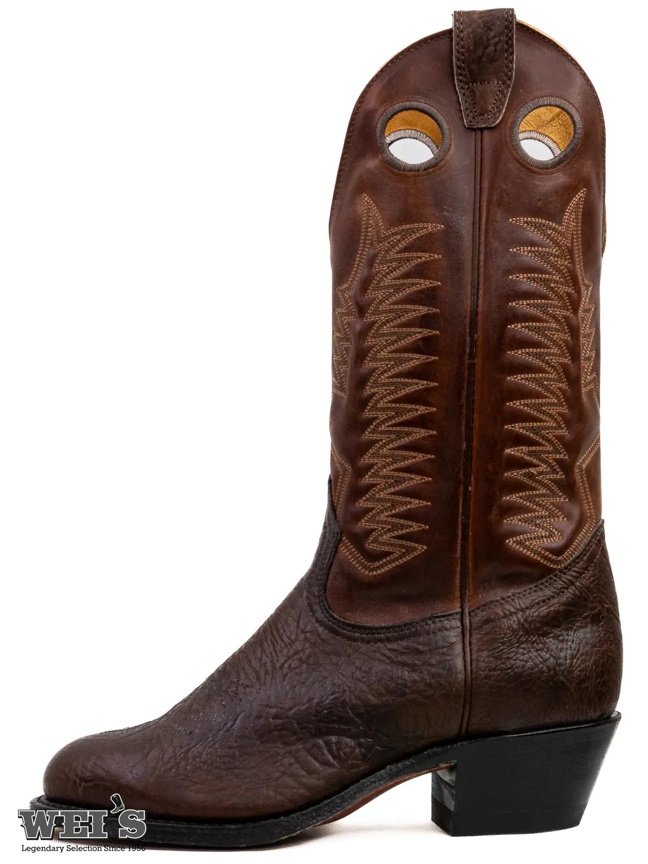 Boulet Men's Cowboy Boots 13" Oiled Taurus Bullhide Cowboy Heel R Toe 7525