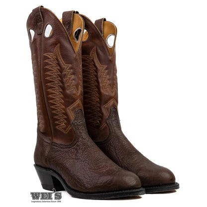 Boulet Men's Cowboy Boots 13" Oiled Taurus Bullhide Cowboy Heel R Toe 7525