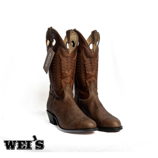 Boulet Men's Cowboy Boots 13" Oiled Taurus Bullhide Cowboy Heel R Toe 7525-1 - Boulet