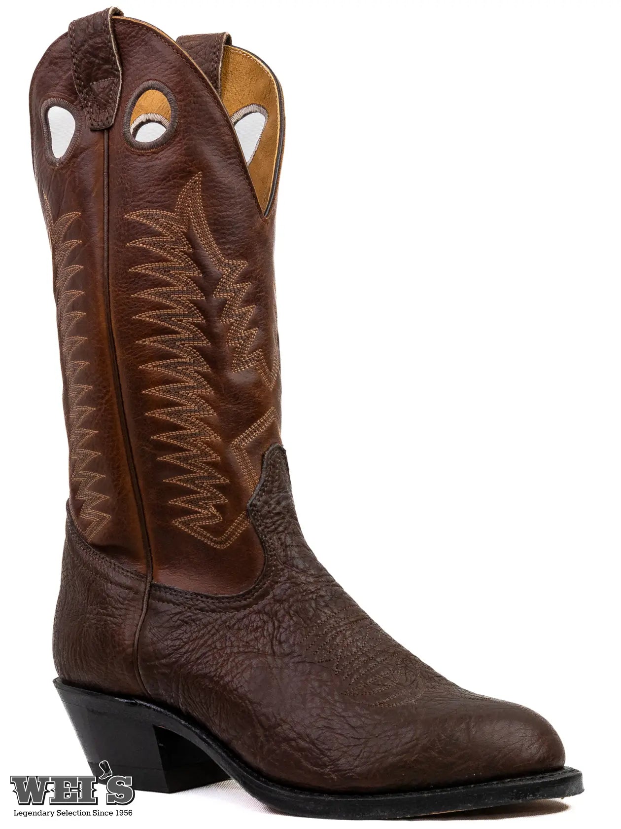 Boulet Men's Cowboy Boots 13" Oiled Taurus Bullhide Cowboy Heel R Toe 7525