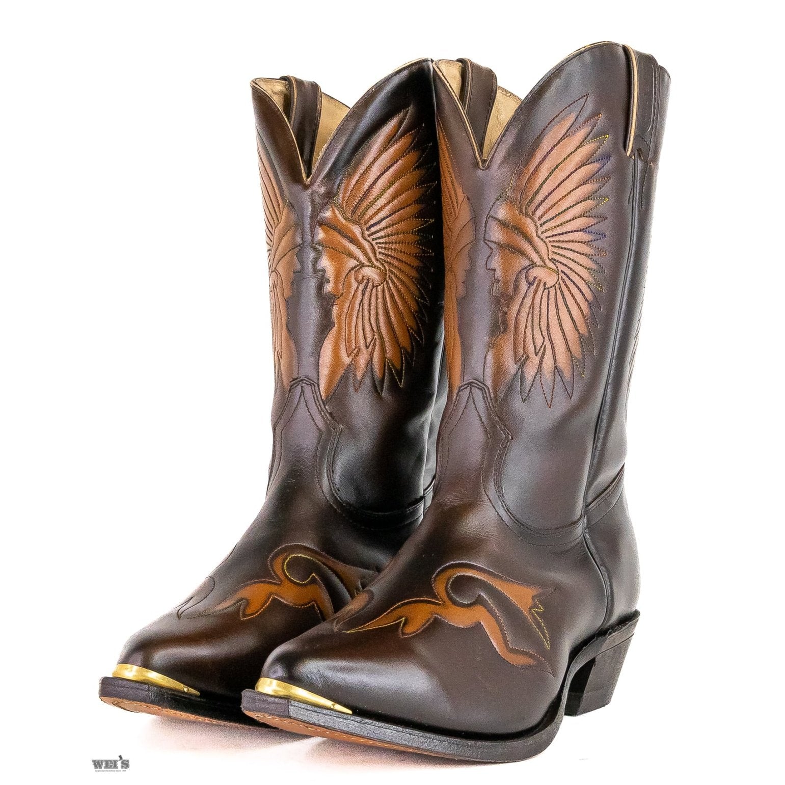 Boulet Men's Cowboy Boots 14" Cowhide Chieftain Embossed 7809