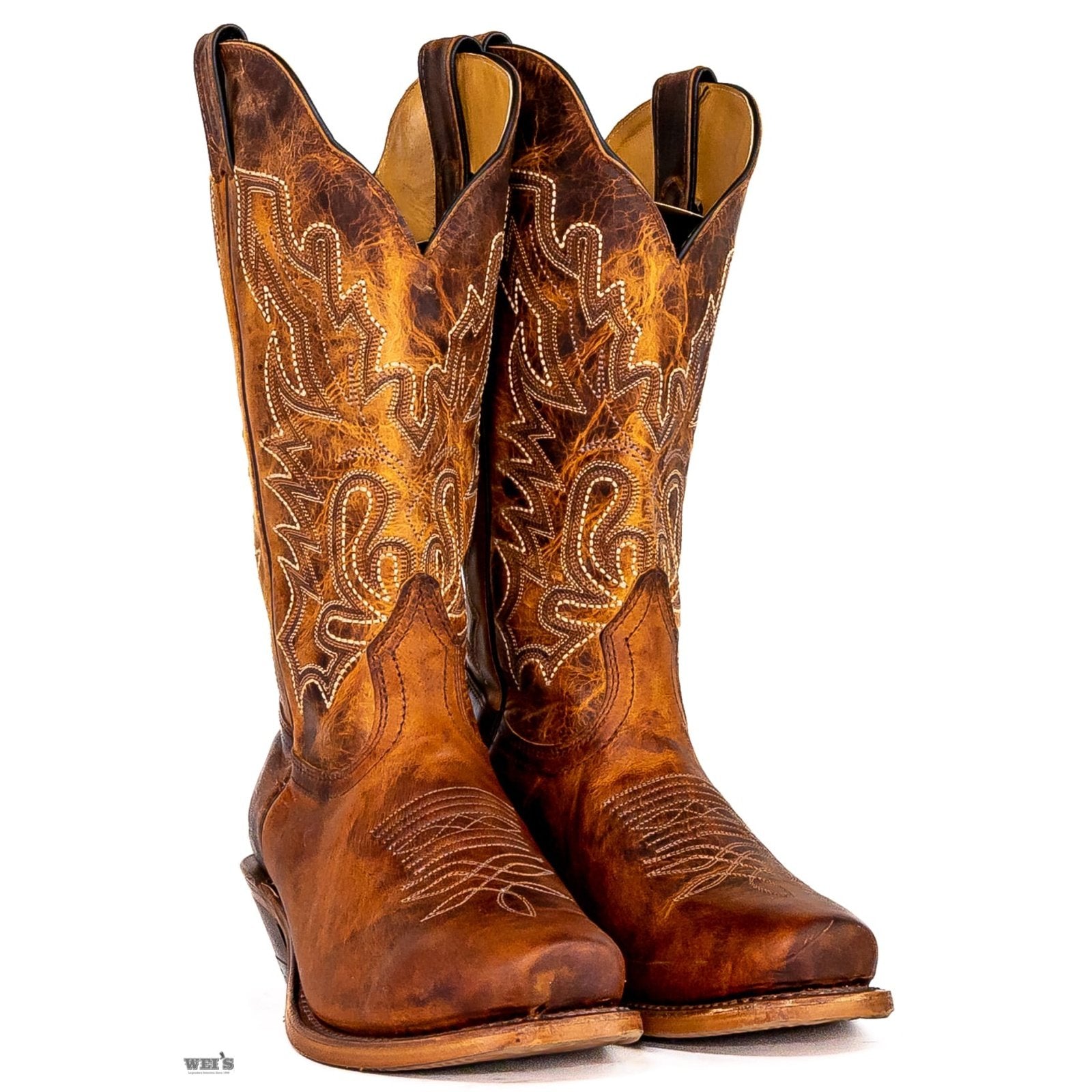 Boulet Men's Cowboy Boots 14" Cowhide Cowboy Heel Cutter Toe 7263
