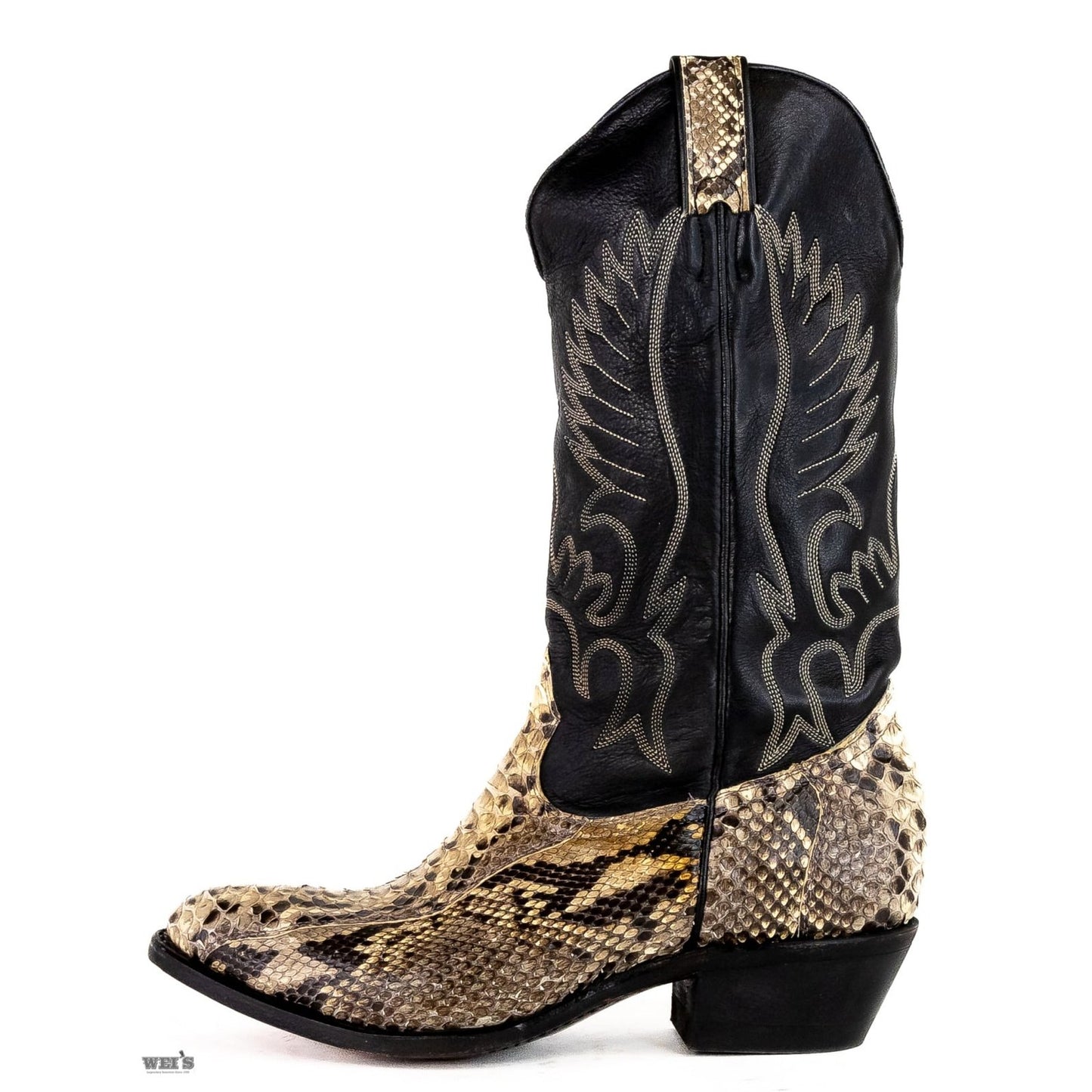 Boulet Men's Cowboy Boots 14" Exotic Snake Cowboy Heel R Toe 0602