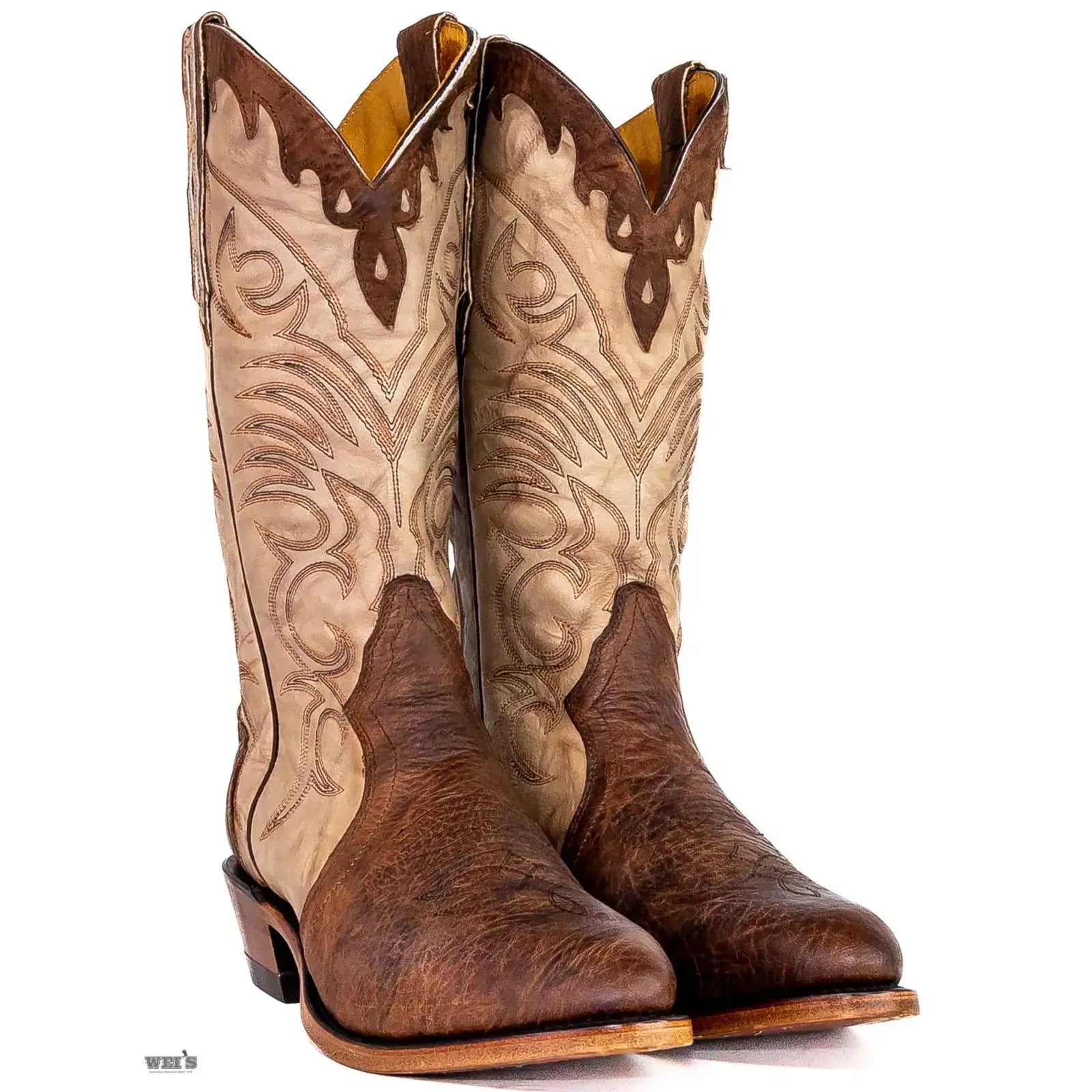 Boulet Men's Cowboy Boots 15" Oiled Bullhide with Cutaways Cowboy Heel R Toe 9224