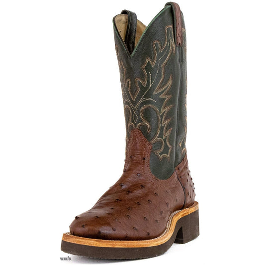 Boulet Women's Cowgirl Boots 11" Exotic Ostrich U Toe Roper Heel Crepe Sole 2307 - Boulet