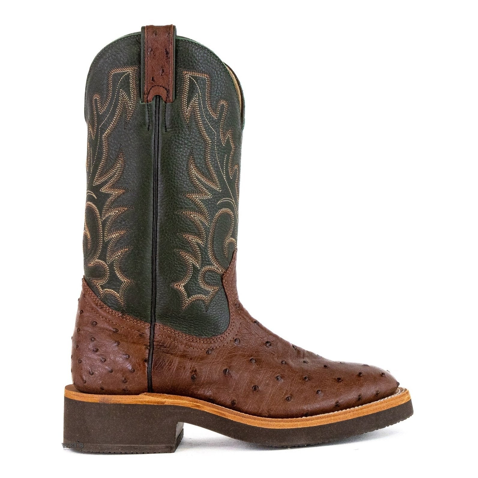 Boulet Women's Cowgirl Boots 11" Exotic Ostrich U Toe Roper Heel Crepe Sole 2307 - Boulet