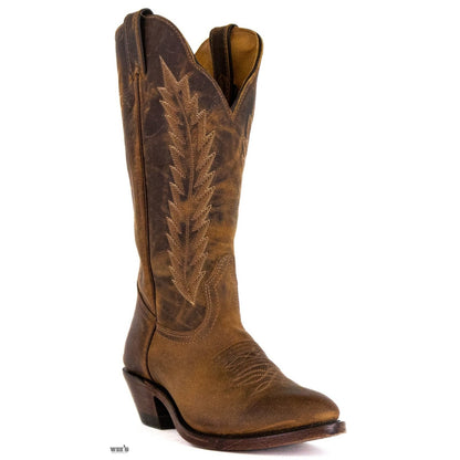 Boulet Women’s Cowgirl Boots 12" Oiled Cowhide Cowboy Riding Heel R Toe 9026 - Boulet