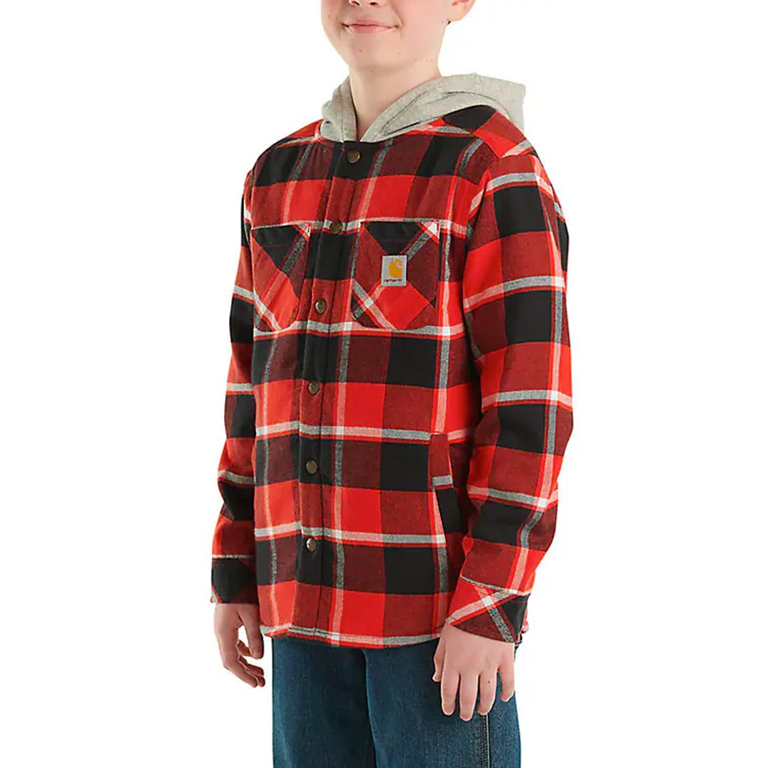 Carhartt Boy's Flanner Snap-Front Hooded Shirt Jacket CP8581-R175-JT6