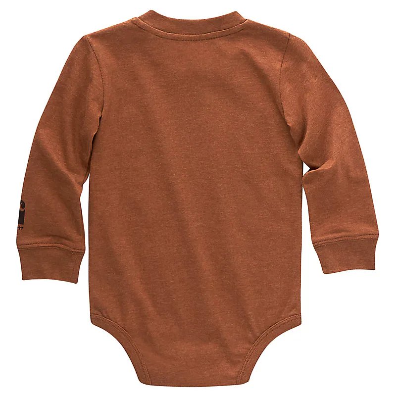 Carhartt Boy's Long Sleeve Bear Bodysuit (Brown HTHR) TK6422-B - Carhartt