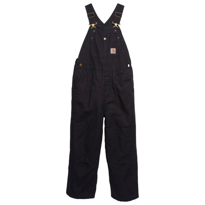 Carhartt Boy's Loose Fit Canvas Bib Overalls Insulated Black CM8732