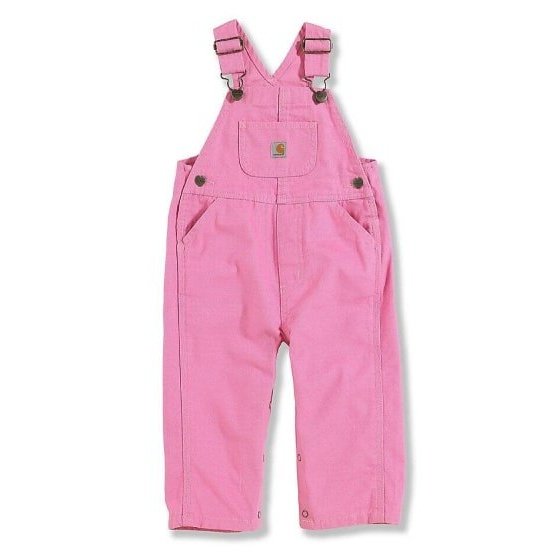 Carhartt Girl's Bib Overalls Pink Canvas Sizes 3M - 4T CM9626 - Carhartt