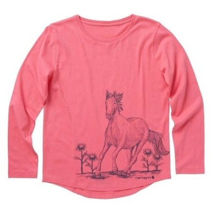 Carhartt Girl’s Long Sleeve Galloping Horse T- Shirt CA9879 P391