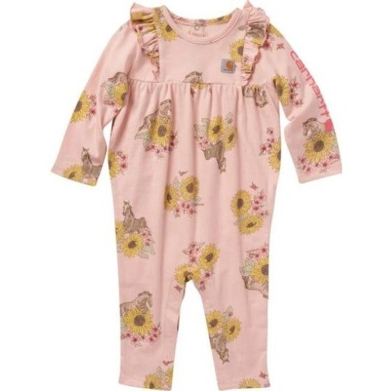 Carhartt Infant Girl’s Onesie Long Sleeve Ruffle Print CM9720