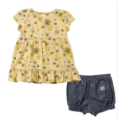 Carhartt Infant & Toddlers Girl’s Set Short Sleeve Printed Dress & Diaper Cover - Carhartt