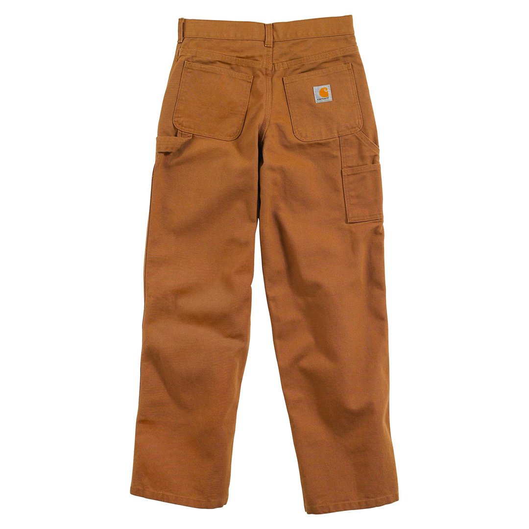 Carhartt Kid's Original Fit Canvas Utility Boot-Cut Work Pants Brown CK8303