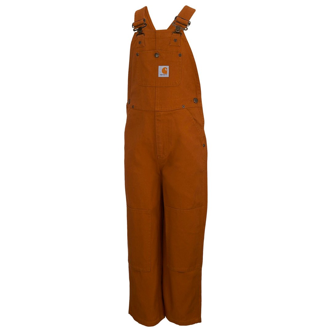 Carhartt Kids' Unisex Loose Fit Canvas Bib Overalls Brown CM8603 - Wei's Western Wear
