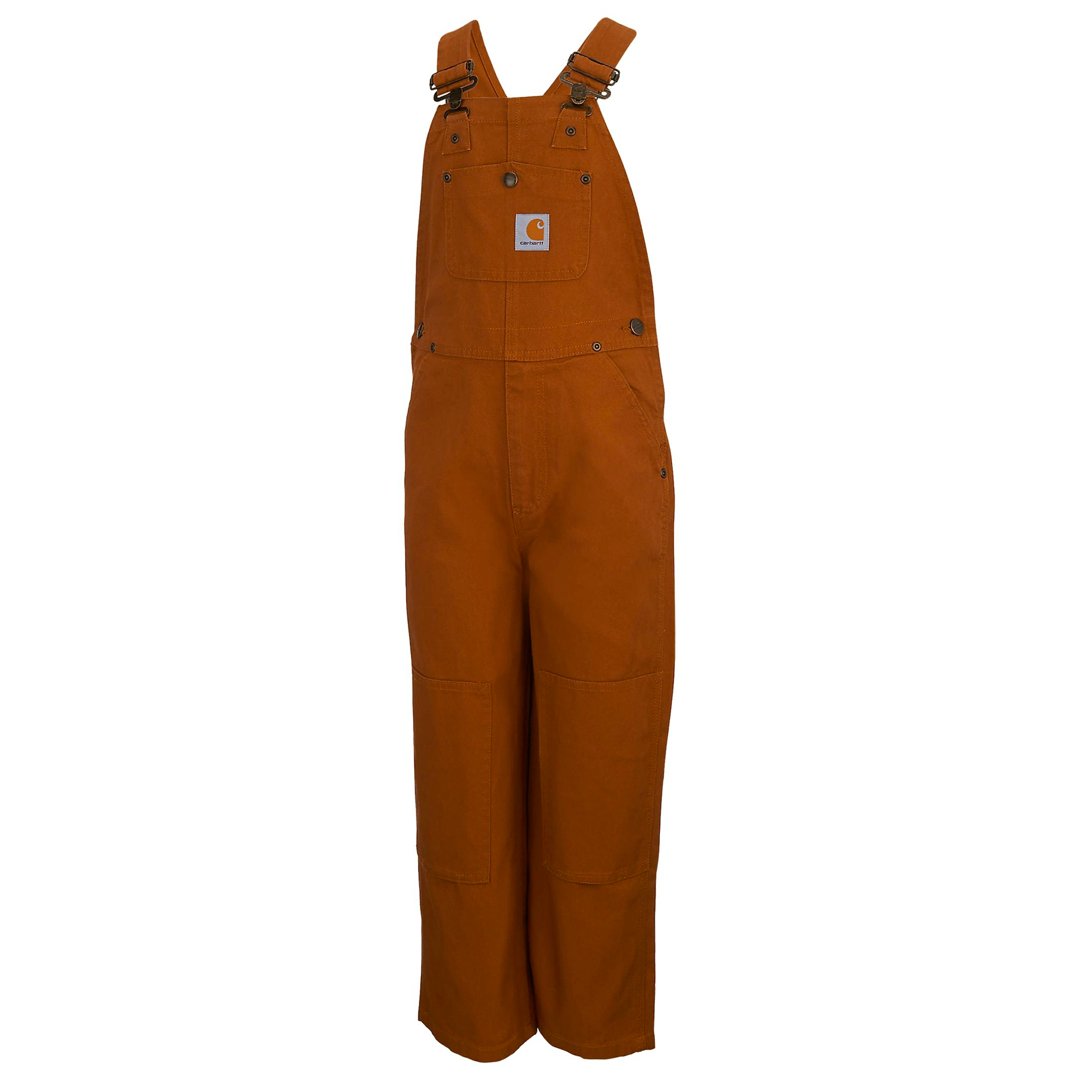 Carhartt Kids' Unisex Loose Fit Canvas Bib Overalls Brown CM8603