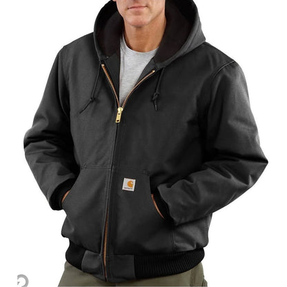 Carhartt Men’s Active-Jac Hooded Duck Loose Fit Insulated Flannel Lined J140