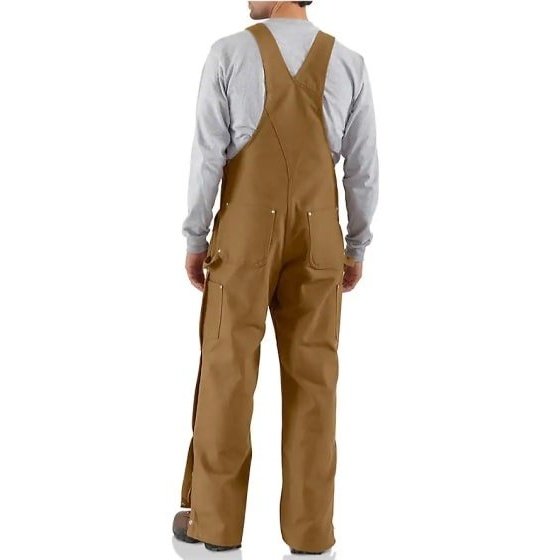 Carhartt Men’s Bib Overalls Firm Duck Loose Fit Zip To Thigh R37 BIB