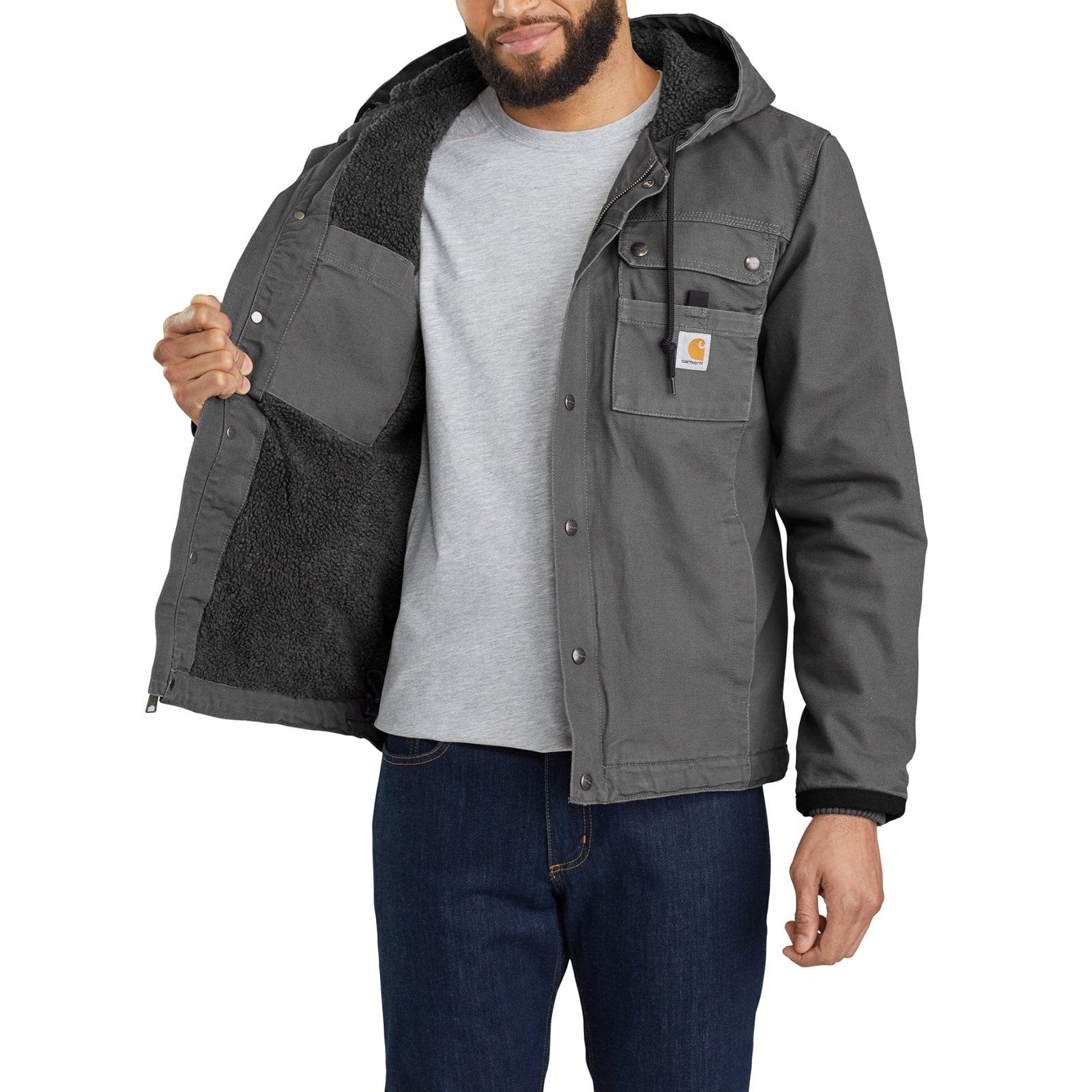 Carhartt Men’s Jacket Relaxed Fit Sherpa-Lined Washed Duck 103826