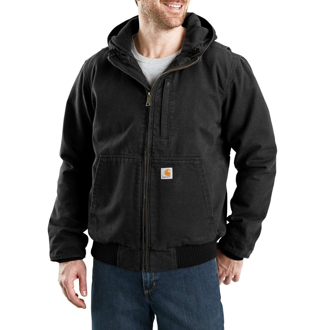 Carhartt Men’s Jacket Washed Duck Fleece-Lined Active Jac 103371