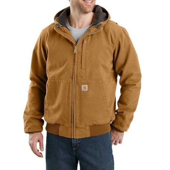 Carhartt Men’s Jacket Washed Duck Fleece-Lined Active Jac 103371